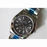 Rolex DateJust II Pres Smooth Grey Stick Dial BP