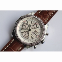 Breitling Bentley GT 44mm White Dial Brown Leather BP A7750