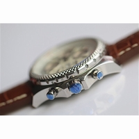 Breitling Bentley GT 44mm White Dial Brown Leather BP A7750
