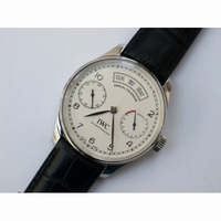 IWC Portuguese IW503502 Real PR Real Annual Calendar Blue & White Dial Black Leather Strap ZF A52850