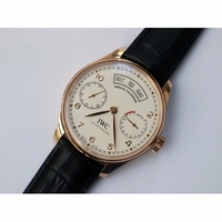IWC Portuguese IW503504 RG Real PR Real Annual Calendar White Dial Leather Strap ZF A52850