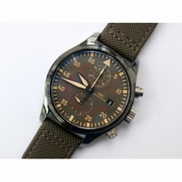 IWC Pilot IW389001 Real Ceramic Case Green Dial Nylon Strap ZF A7750Same Function as Genuine