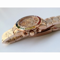 Rolex DayTona 116595RBOW Rainbow Crystal Bezel Diamond Dial RG Bracelet BP A4130