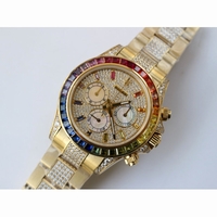 Rolex DayTona 116595RBOW Rainbow Crystal Bezel Diamond Dial YG Bracelet BP A4130