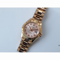 DateJust 28mm 279174 RG Oyster Fluted Roman Markers Brown & Pink Dial Bracelet BP A2671