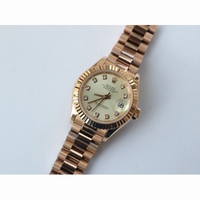 DateJust 28mm 279174 RG Oyster Fluted Diamond Markers Champagne & Green Dial Bracelet BP A2671