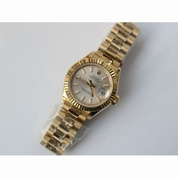 DateJust 28mm YG Oyster Fluted Stick Markers Silver & Gold Dial Bracelet BP A2671