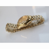 DateJust 28mm YG Oyster Fluted Stick Markers Silver & Gold Dial Bracelet BP A2671