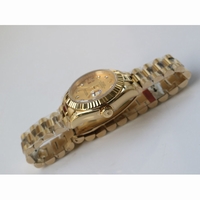 DateJust 28mm YG Oyster Fluted Diamond Markers Gold Dial Bracelet BP A2671