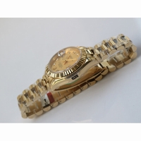 DateJust 28mm YG Oyster Fluted Diamond Markers Gold Dial Bracelet BP A2671