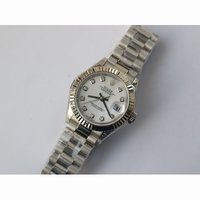 Datejust 28mm Oyster Fluted MOP & Silver Dial President Bracelet