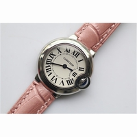 Cartier Ballon Bleu 28mm Ladies White Dial Quartz Leather JF