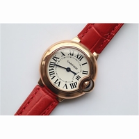 Cartier Ballon Bleu 28mm Ladies White Dial Quartz Leather JF