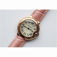 Cartier Ballon Bleu 28mm Ladies White Dial Quartz Leather JF