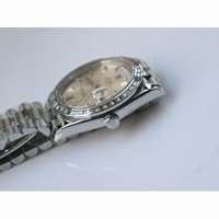 Rolex Day-Date Crystal Bezel Stick Crystal Markers Black & Silver & Blue Dial  Bracelet BP A2836