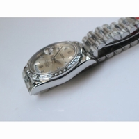 Rolex Day-Date Crystal Bezel Stick Crystal Markers Black & Silver & Blue Dial  Bracelet BP A2836
