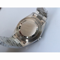 Rolex Day-Date Crystal Bezel Stick Crystal Markers Black & Silver & Blue Dial  Bracelet BP A2836
