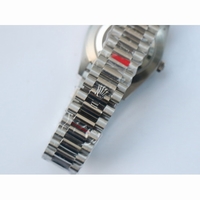 Rolex Day-Date Crystal Bezel Stick Crystal Markers Black & Silver & Blue Dial  Bracelet BP A2836