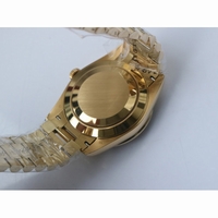 Rolex Day-Date 40mm YG Crystal Bezel Black & Gold Dial Bracelet BP A2836