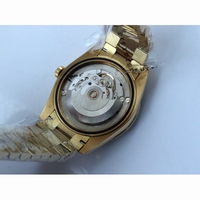 Rolex Day-Date 40mm YG Crystal Bezel Black & Gold Dial Bracelet BP A2836