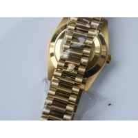 Rolex Day-Date 40mm YG Crystal Bezel Black & Gold Dial Bracelet BP A2836