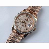 Rolex Day-Date 40mm RG Crystal&Diamond Bezel Diamond Dial Bracelet BP A2836