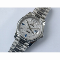 Rolex Day-Date 40mm SS Crystal&Diamond Bezel Crystal Marker Diamond Dial Bracelet BP A2836