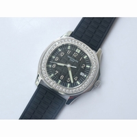 Aquanaut 5067A Diamond Bezel Black Textured Dial Black Rubber Strap AE23 JJF
