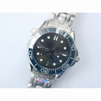 Seamaster Diver 300M 2018 Black & Blue & Grey Dial Blue Ceramic Bezel Bracelet SUNF A8800 Free Nylon Strap