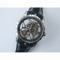 Excalibur Rddbex0393 Tourbillon Skeleton Dial Black Leather Strap A2136 JBF
