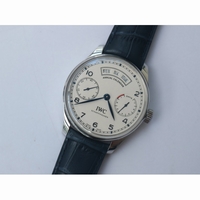 Portuguese Real PR Real Annual Calendar IW503503 White Dial Blue Markers Blue Leather Strap ZF A52850