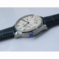 Portuguese Real PR Real Annual Calendar IW503503 White Dial Blue Markers Blue Leather Strap ZF A52850