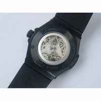 Big Bang Unico Sang Bleu PVD Skeleton Dial Black Gummy Strap HUB1213 TMF
