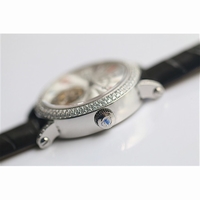 Color Dreams Tourbillon Diamond Bezel Black Croco Leather