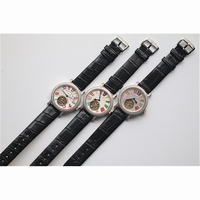 Color Dreams Tourbillon Diamond Bezel Black Croco Leather