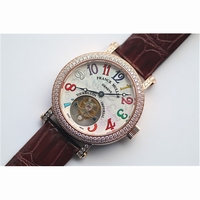 Color Dreams Tourbillon RG Diamond Bezel Brown Croco Leather
