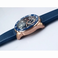 Calibre De Cartier Diver RG Blue Bezel Blue Rubber Strap JF A23J