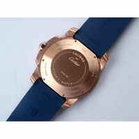 Calibre De Cartier Diver RG Blue Bezel Blue Rubber Strap JF A23J