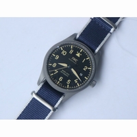 IWC Mark XVIII IW327006 Titanium Grand Black Dial Blue Nylon Strap A35111 Free Leather Strap M+F