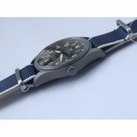 IWC Mark XVIII IW327006 Titanium Grand Black Dial Blue Nylon Strap A35111 Free Leather Strap M+F