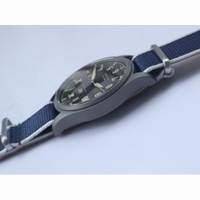 IWC Mark XVIII IW327006 Titanium Grand Black Dial Blue Nylon Strap A35111 Free Leather Strap M+F