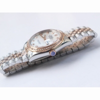Rolex DateJust 36mm RG/SS Diamond Bezel And Markers White MOP Dial Bracelet BP A2836