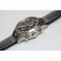 IWC SpitFire Chrono Doppel Black Leather Quartz