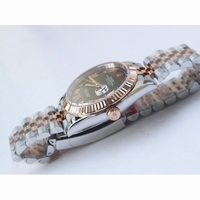 Rolex DateJust 36mm 126331 RG/SS Fluted Bezel Roman Markers Green Dial Jubilee Bracelet A2836 & A2813