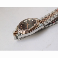 Rolex DateJust 36mm 126231 RG/SS Fluted Bezel Diamond Markers Black & White MOP Dial Jubilee Bracelet A2836 & A2813