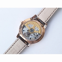 Rendez-Vous Night & Day RG Diamonds Bezel RG Markers White Dial Leather Strap A898
