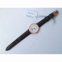Rendez-Vous Night & Day RG Diamonds Bezel RG Markers White Dial Leather Strap A898