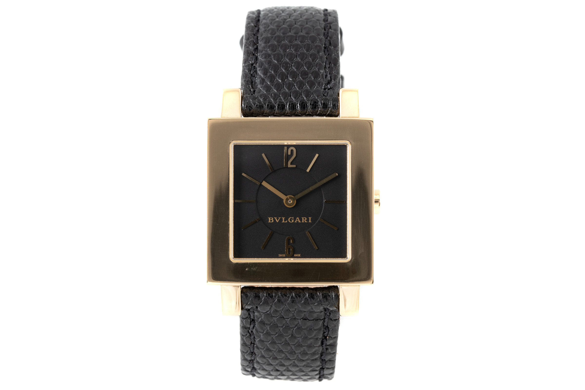 Bvlgari Quadrato 18 ct gold quartz Kal. 722 MBBI Ref. SQ29GL