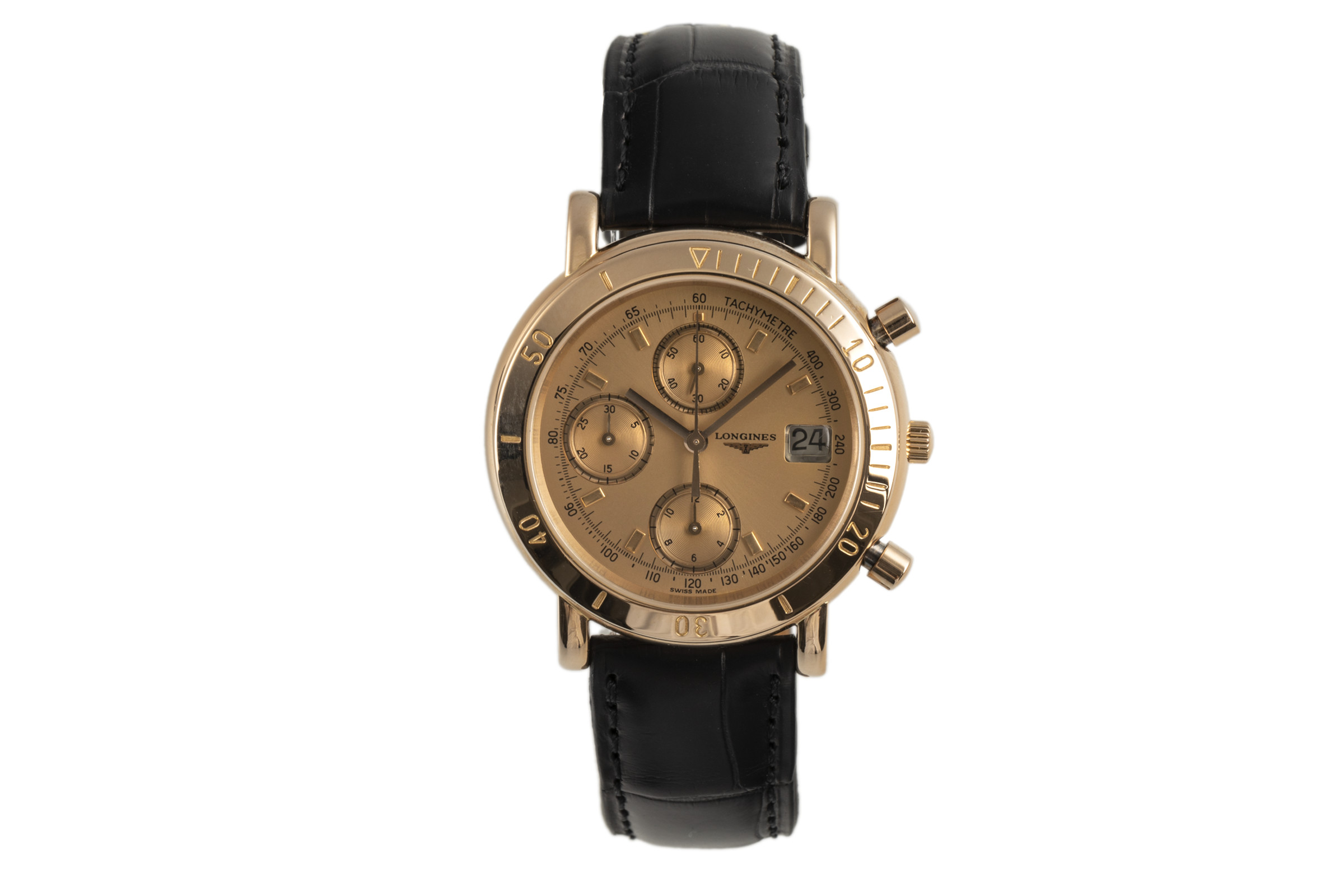 Longines * chronograph 18 ct red gold automatic Kal. L685.2 Ref. 1301.32