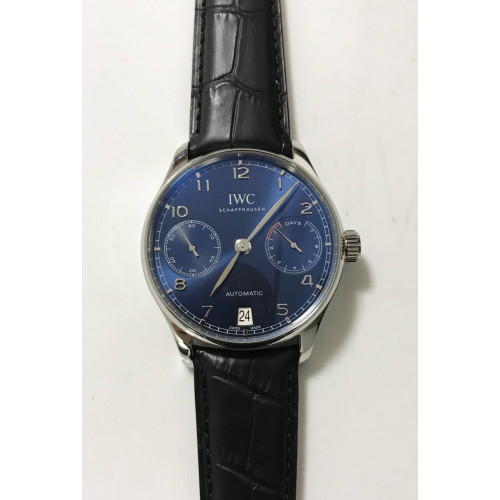 Portuguese Real PR IW500710 1:1 Best Edition Blue Dial Black Leather Strap A52010 ZF  V4 